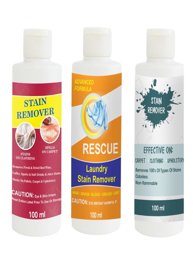 TOOVUS Stain Remover Combo Pack of Red, Orange and Sky Stain Remover | Multi-Surface Cleaning Solution for Clothes, Fabrics, Upholstery (100 g Each) - Image 1